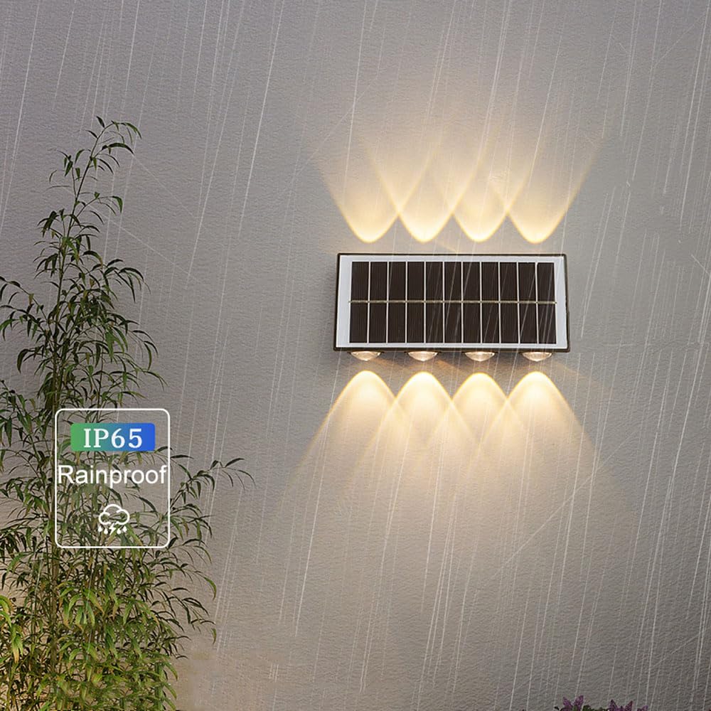 Lampa solarna Dusk To Dawn, Lampy solarne do użytku na zewnątrz, wodoodporna dekoracyjna ściana LED do użytku na zewnątrz, na werandę, ogrodzenie, patio, do ogrodu, garażu