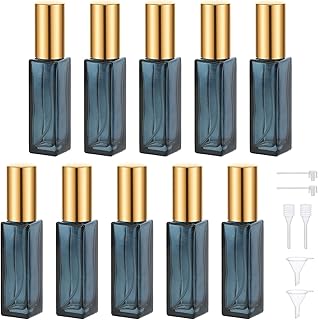 0.34oz Atomizer Sprayer for Perfume, 10pcs Glass Perfume Bottles Empty, 10ml Travel Refillable Cologne Bottle Portable Sprayer Atomizer Travel Accessory Toiletries Cosmetic Dispenser Bottle