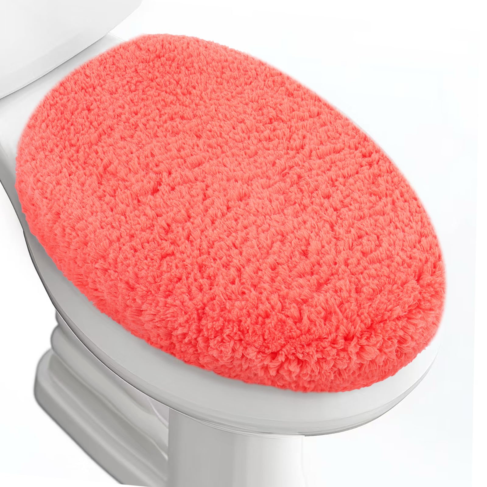 Photo 1 of Baahrnom Microfiber Elongated Toilet Seat Cover 19.5"x 15" Machine Washable Solid Toilet Lid Cover Adjustable Rubber Backing Fits Only 18-19.5" L x 14-16" W Elongated Toilet Seat
