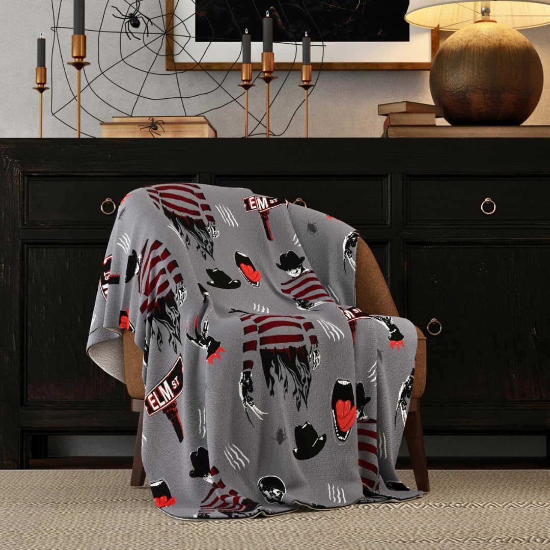 Franco Collectibles A Nightmare on Elm Street Halloween Throw Blanket, Super Soft Cozy Plush Bedding, 50" x 70", (Officially Licensed Product)