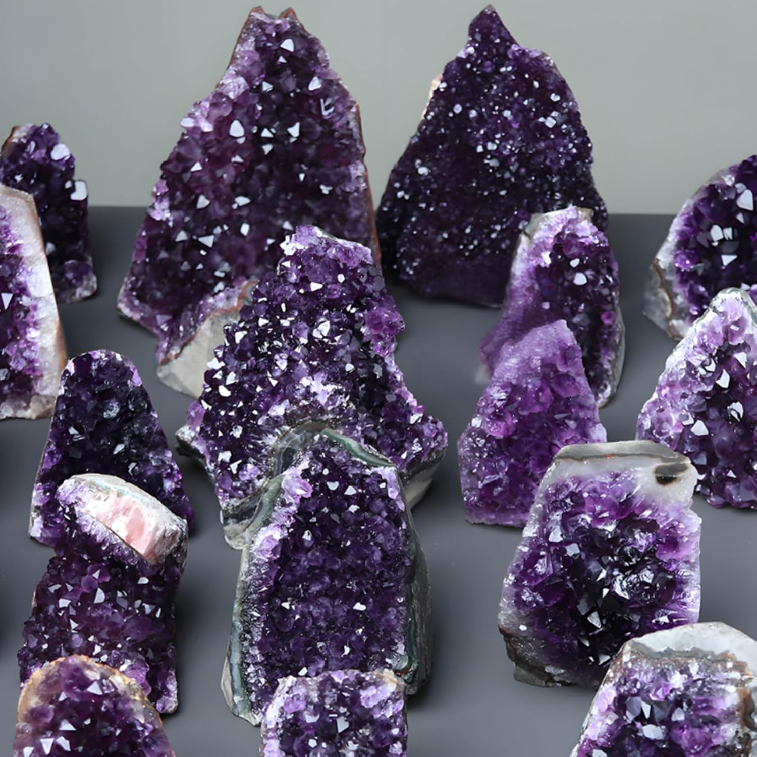 Amethyst Crystal Geode Cluster Raw Amethyst Rock Quartz Crystals Druzy Geode Gemstone for Home Decor,800~900g