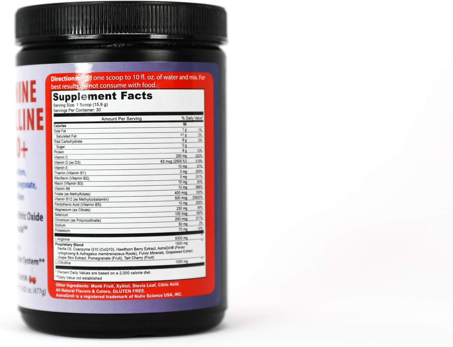 L-Arginine 5000mg L-Citrulline 1000mg Combo Powder 16 Oz. - Tart Cherry Cardio Heart Health Supplement, Nitric Oxide Booster, Pre Workout, Pack of 3 : Health & Household