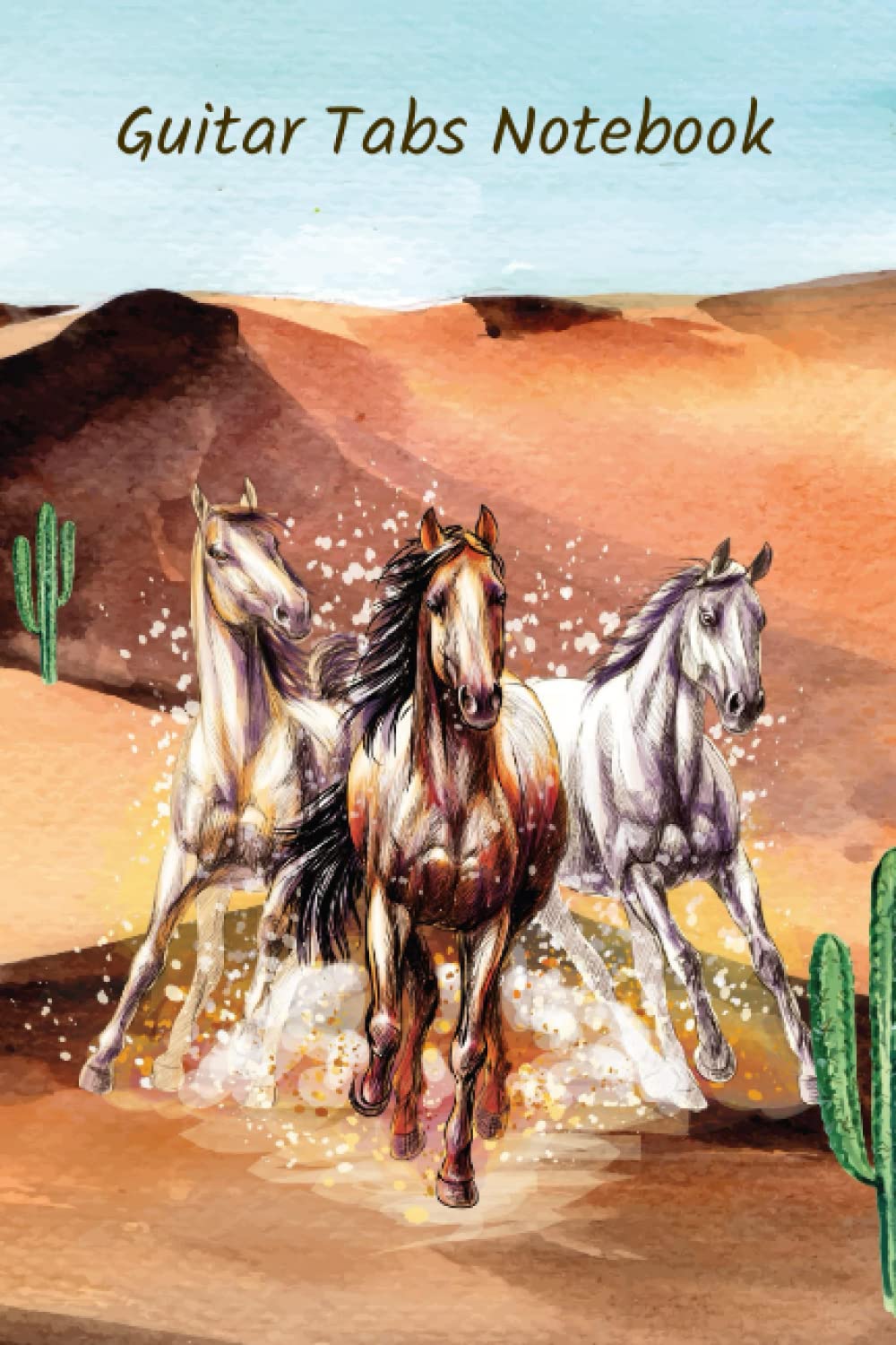 Wild Horses Guitar Tabs Notebook with Index: Guitar Tablature Notebook Blank