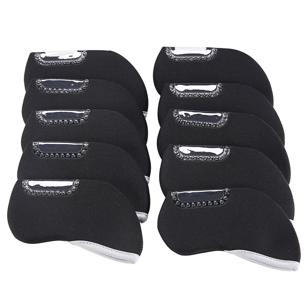 Sword &Shield sports 10pcs Neoprene Golf Iron Club Covers See Through Window Head Cover