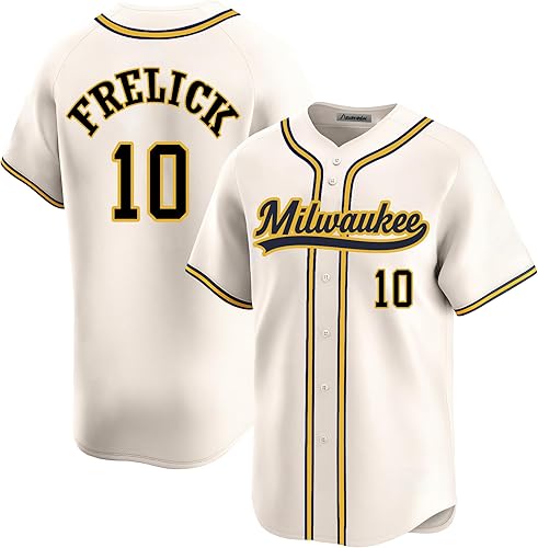 Vista 21 de Camiseta cosida de béisbol Milwaukee personalizada para hombres/mujeres/jóvenes para fanáticos de los deportes Milwaukee-10#navy