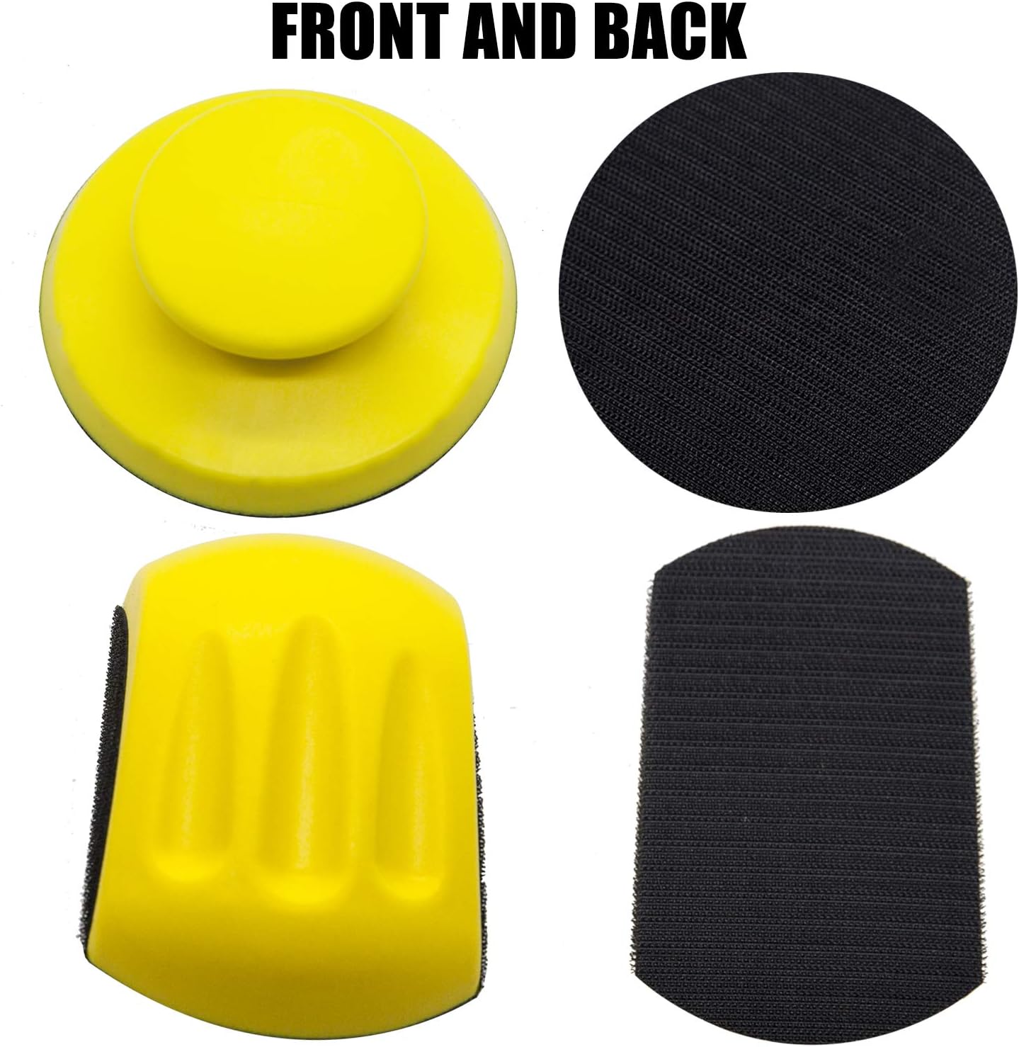 Hand Sanding Blocks, GOH DODD 5 Inch 2 Pieces Mouse Hook Backing Plate Sand Pad with 15 Pieces 5 Inch Hook and Loop Discs Ideal for Wood Furniture Restoration Home Arts Crafts Automotive - - 