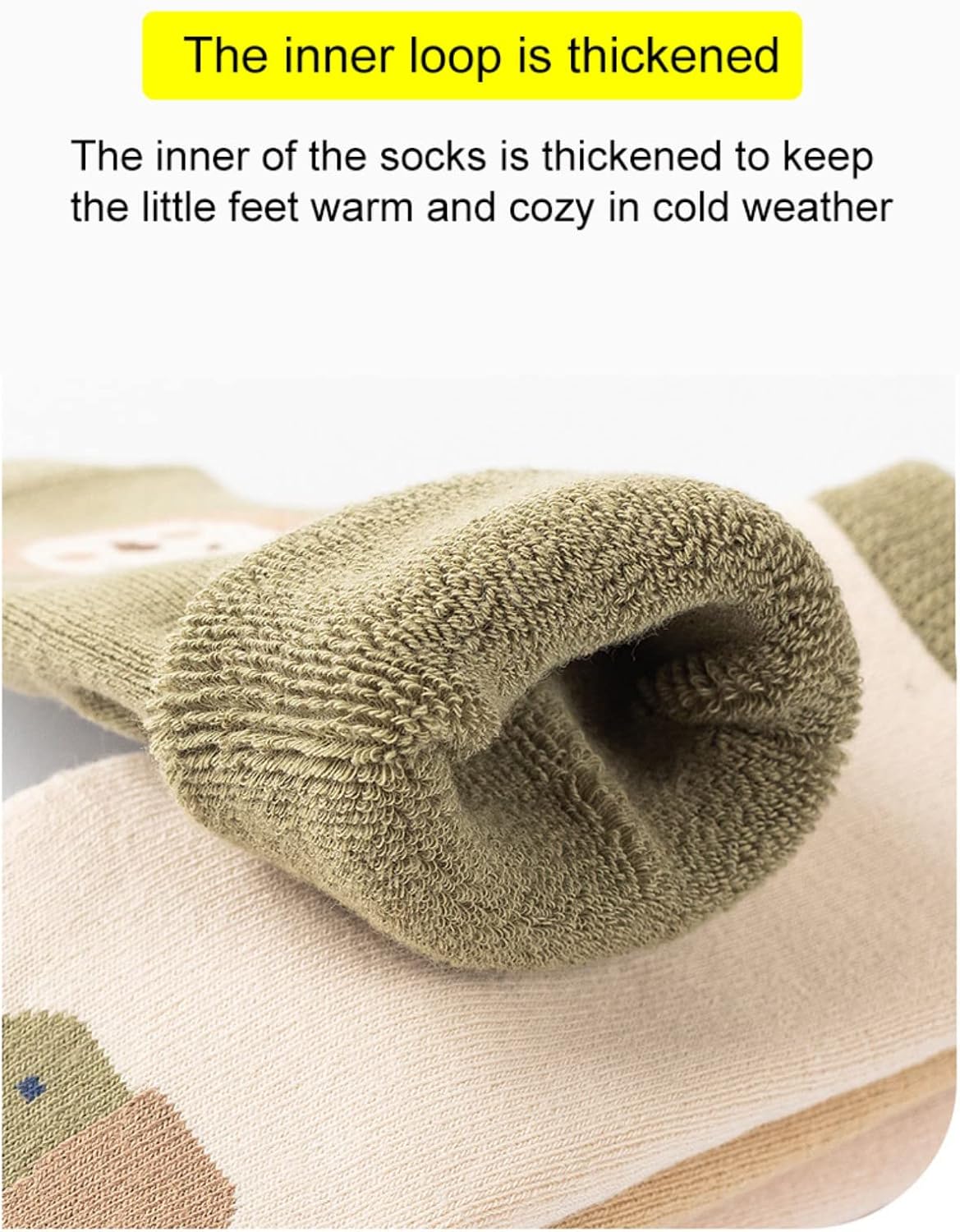 Baby Non-skid Grip Socks Toddler Socks Warm Thick Anti Skid Slipper Crew Socks for Girls Boys Newborn Infant 5 Pairs - Image 4