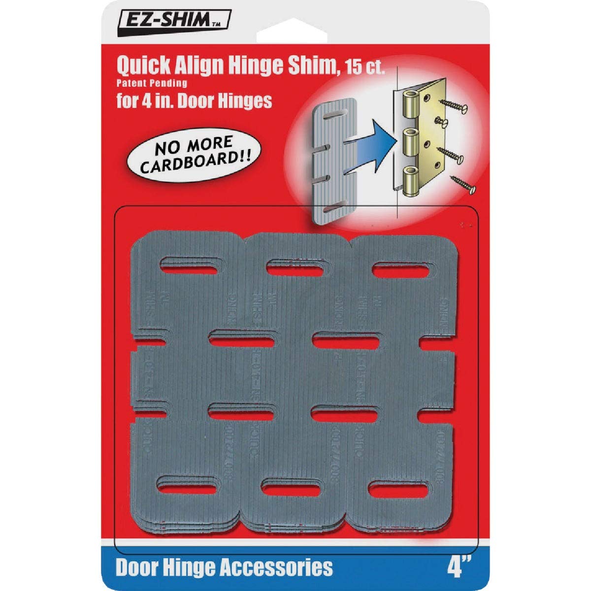 EZ SHIM 1.3 in. W x 4 in. L Plastic Hinge Shim 15 pk