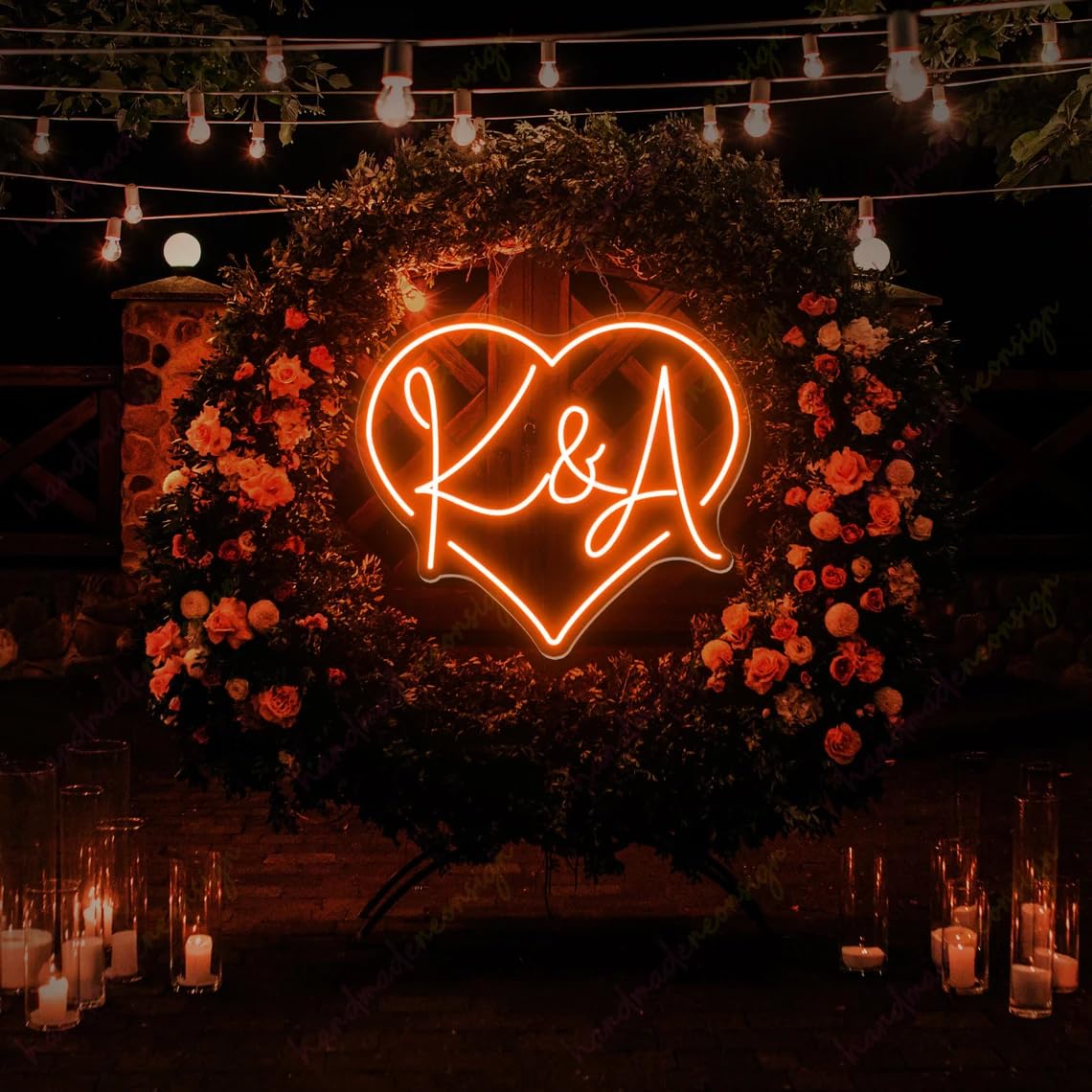 Neon Personalisierte Hochzeit Zeichen, Benutzerdefinierte LED Neon Dekoration für Paar Initialen und Engagement Party