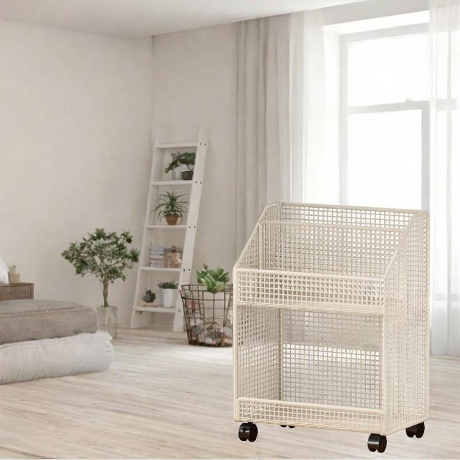 rockible Carrello Porta Libri con Ruote, Organizer per Documenti Sotto La Scrivania, Carrello Portaoggetti Multiuso, Libreria Mobile per Dormitorio, 2 Strati