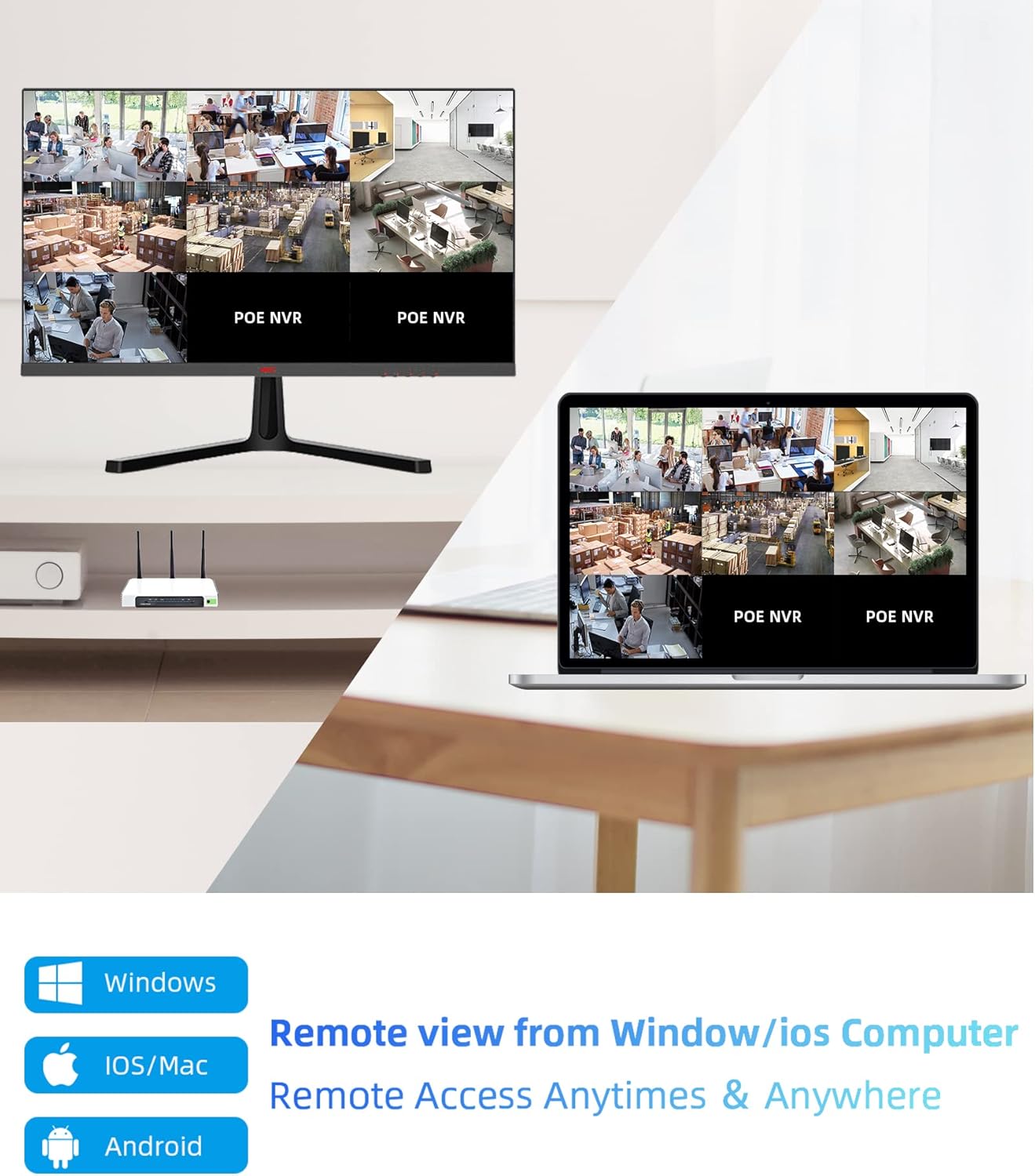 WESECUU Poe Security Camera System, 4K CCTV Camera Security System 4pcs IP Home Security Cameras Outdoor, 2-Way Audio, Human Detection Home Camera System (8 CAM)