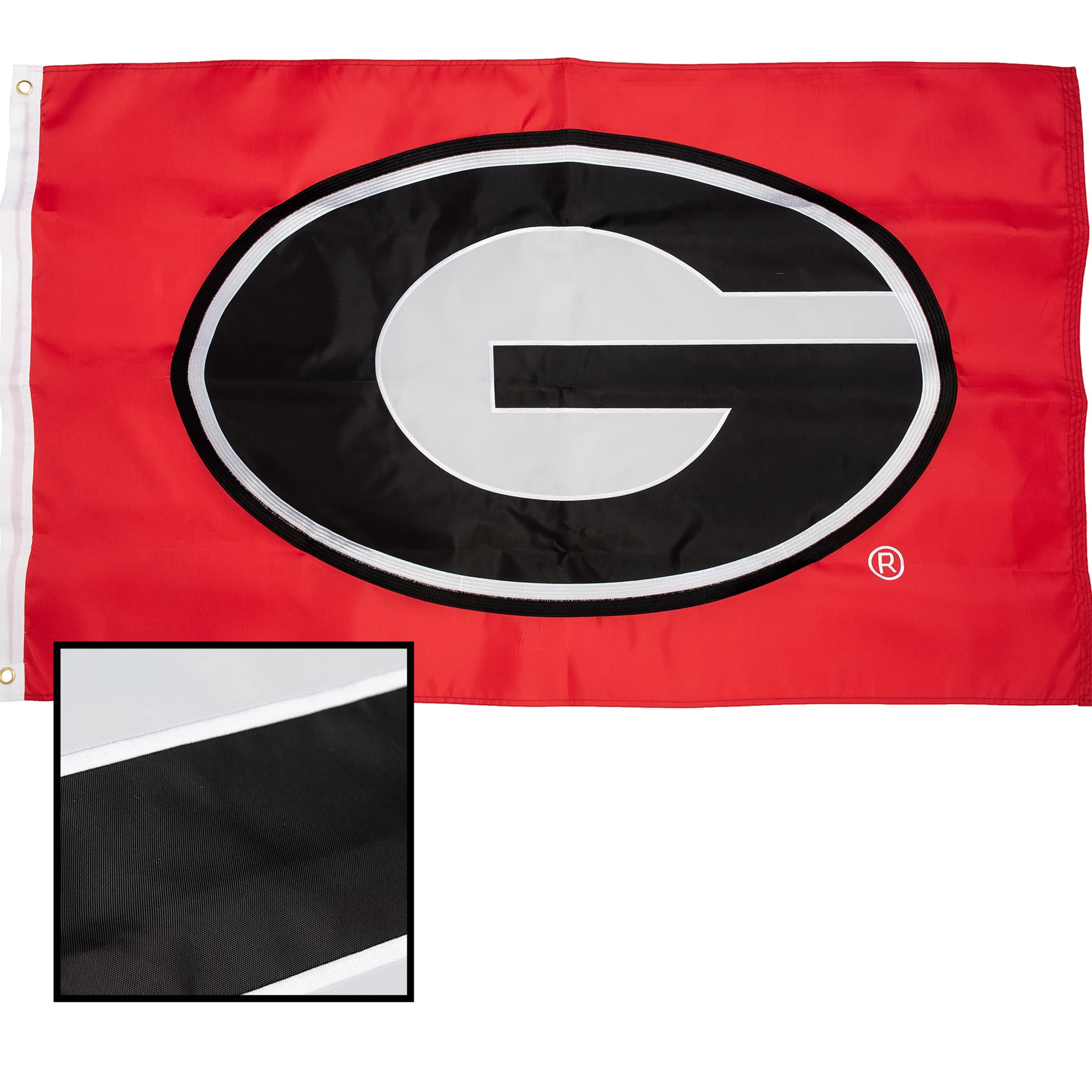Desert Cactus University of Georgia Flag – 3x5 Ft Embroidered Nylon Banner for Indoor/Outdoor Use, Bulldogs Design, for Events and Home Décor (