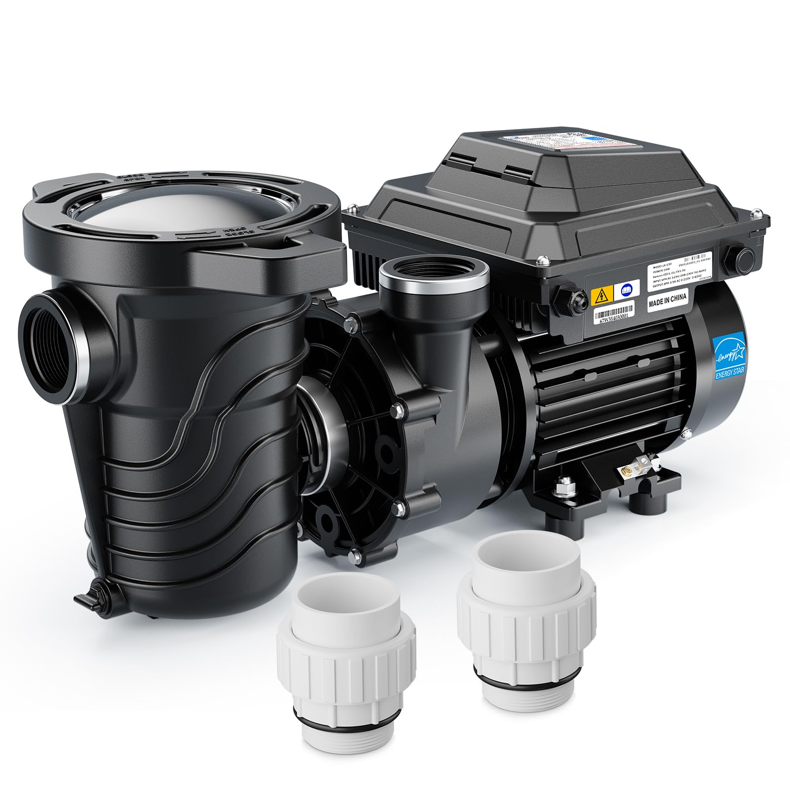 iLiving ILG8PP130-VS Variable Speed In-Ground and Above-Ground Swimming Pool Pump, 1.3HP