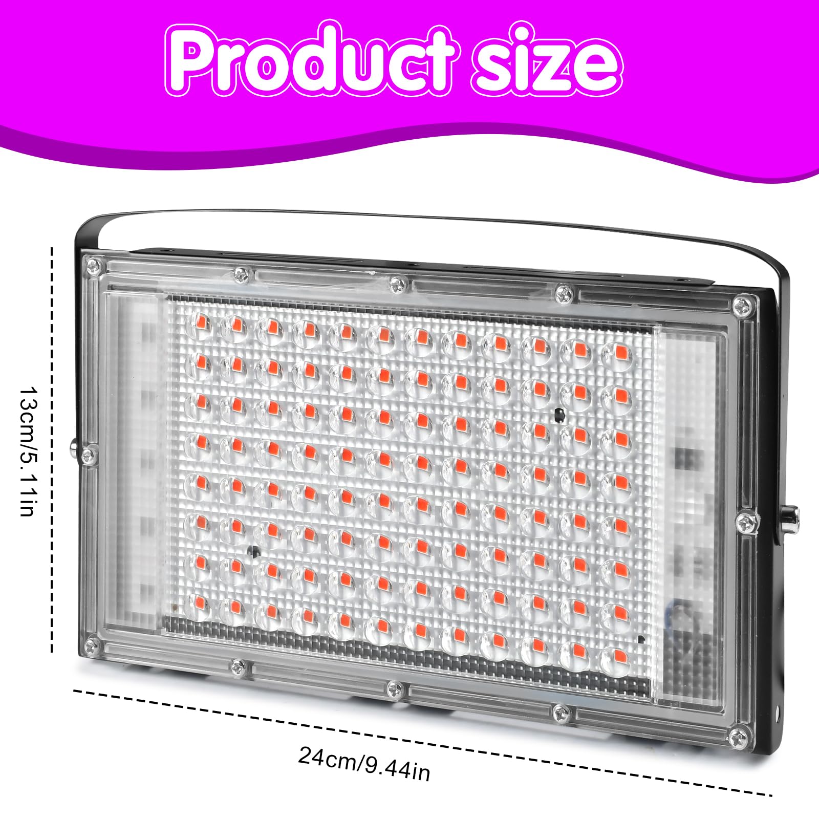 100W LED UV Luz Negra LED Spotlight, Lámpara de Luz Negra IP66 Impermeable, UV Spotlight Para la Decoración de la Etapa de Luz de Halloween Concierto Fiesta Banda bar Rendimiento Decoración