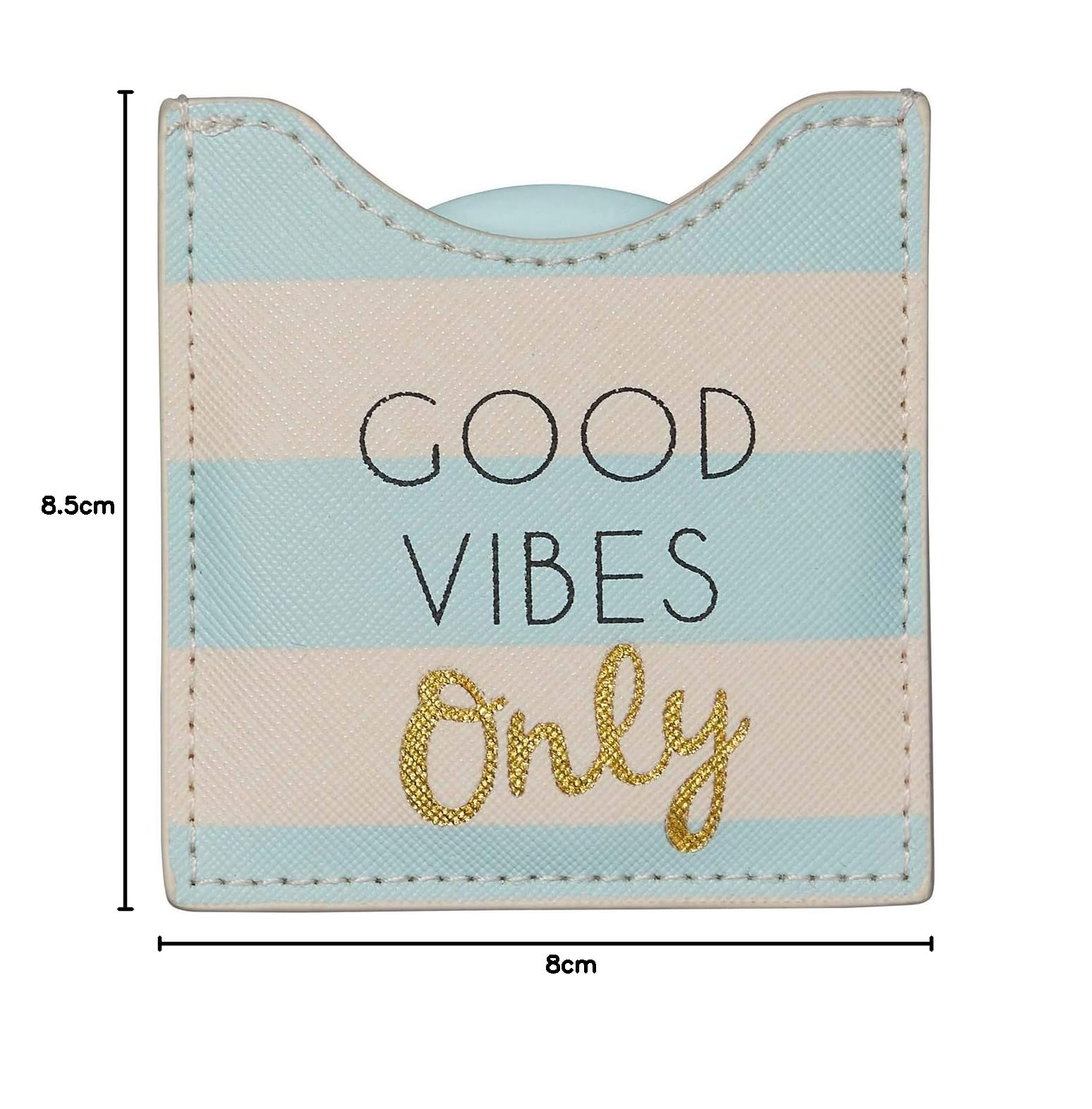DRAEGER PARIS 1886 Good vibes only - Specchio rotondo da taschino portare ovunque, ideale come regalo di compleanno, per tutte occasioni, dimensioni: 8,5 cm x