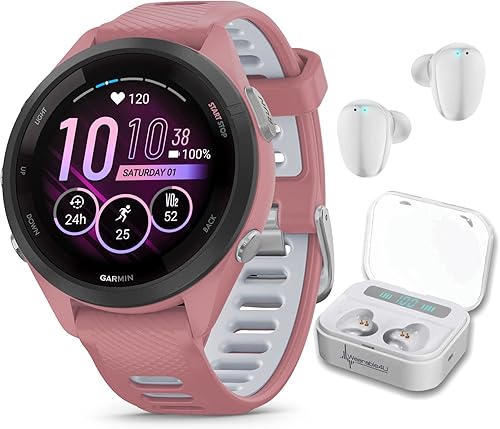 Vista 20 de Wearable4U Garmin Forerunner 265S Music GPS Running 1.654 in Smartwatch, negro con pantalla táctil AMOLED de 1.1 pulgadas, paquete de auriculares