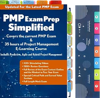 Index Tabs for PMP Exam Prep Simplified, 72 PCS Color-Coded Laminated Waterproof PMP Tabs, with Page Markers and Alignment Guide & Bookmark(Book not Included)