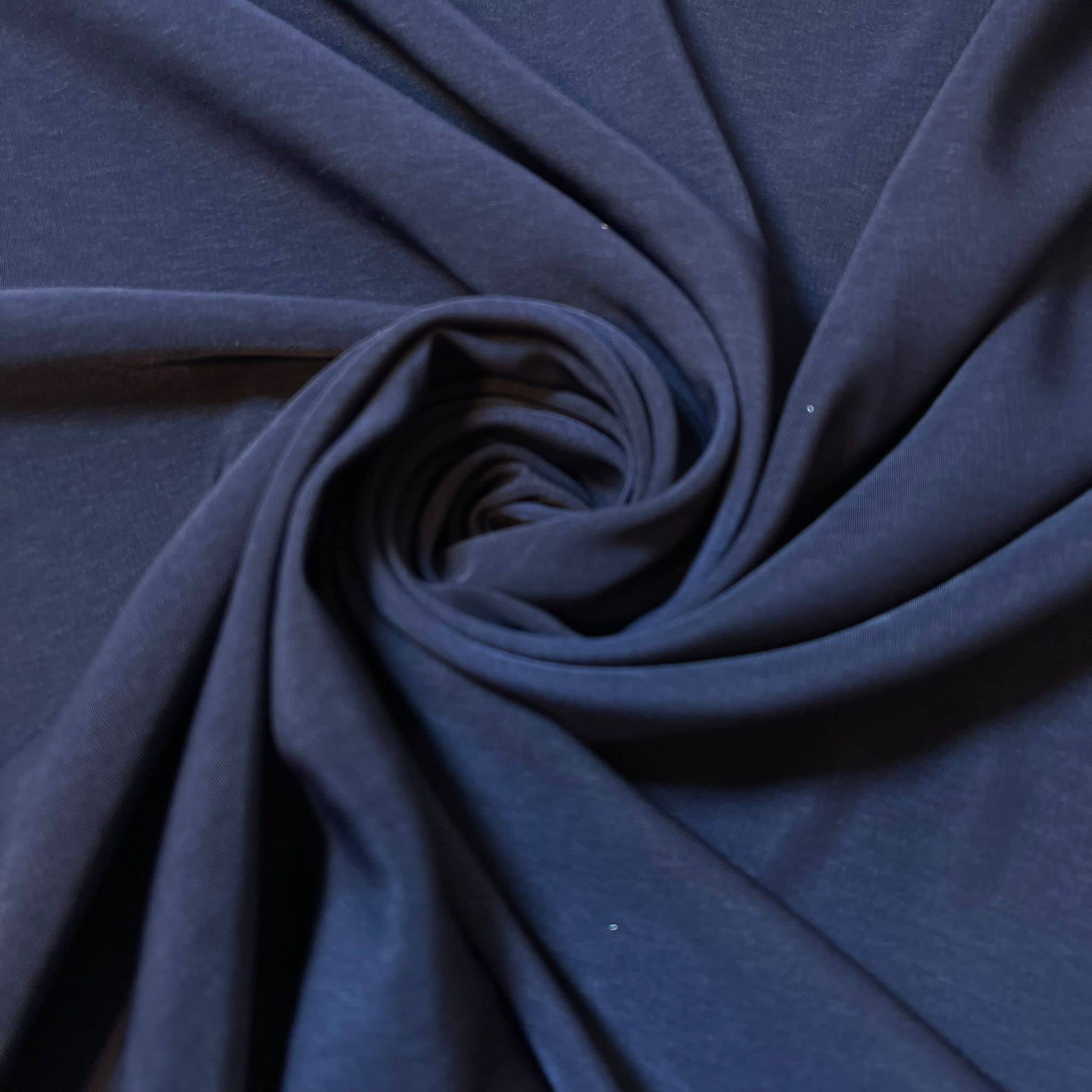Soft Peach Skin Powder Touch Dress Craft Lining Fabric Material 44" Wide Available in 8 Colours (Dark Navy, 1 Meter)