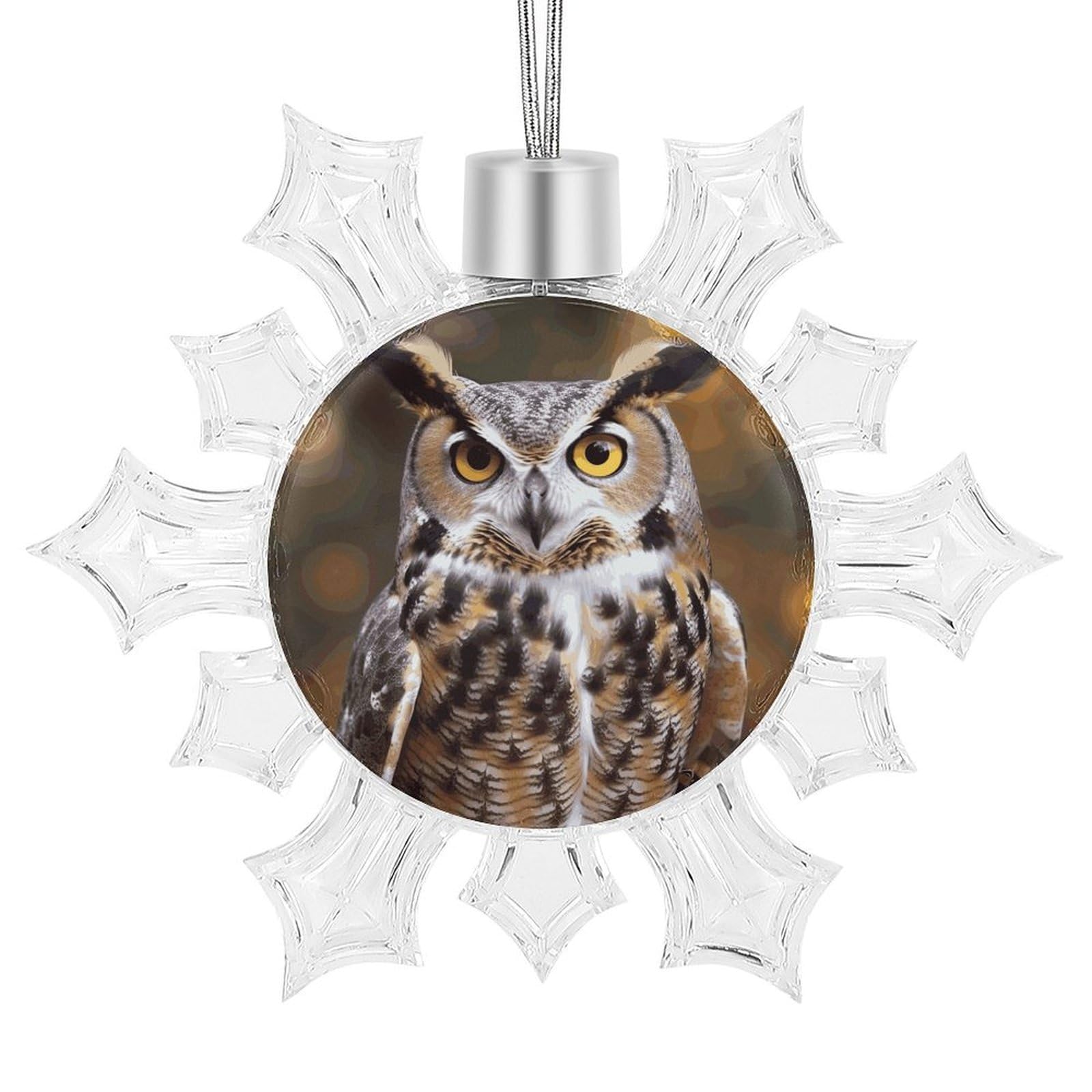 Owl Birds Snowflake Ornaments Cute Snowflake Pendant Exquisite Christmas Tree Ornaments for Christmas Weddings New Year Birthday Holiday Celebration