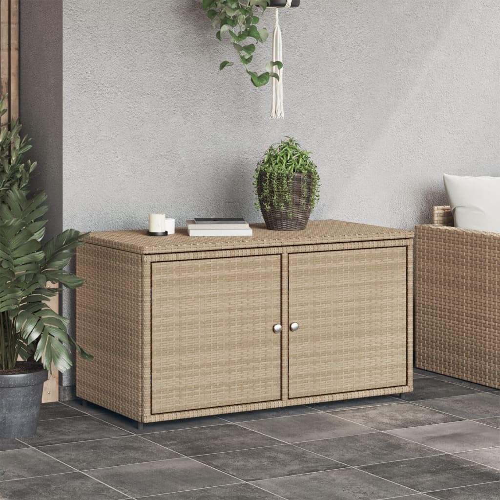 Home Outdoor AutresArmoire de rangement de jardin Beige 110 x 55 x 60,5 cm Poly Rotin