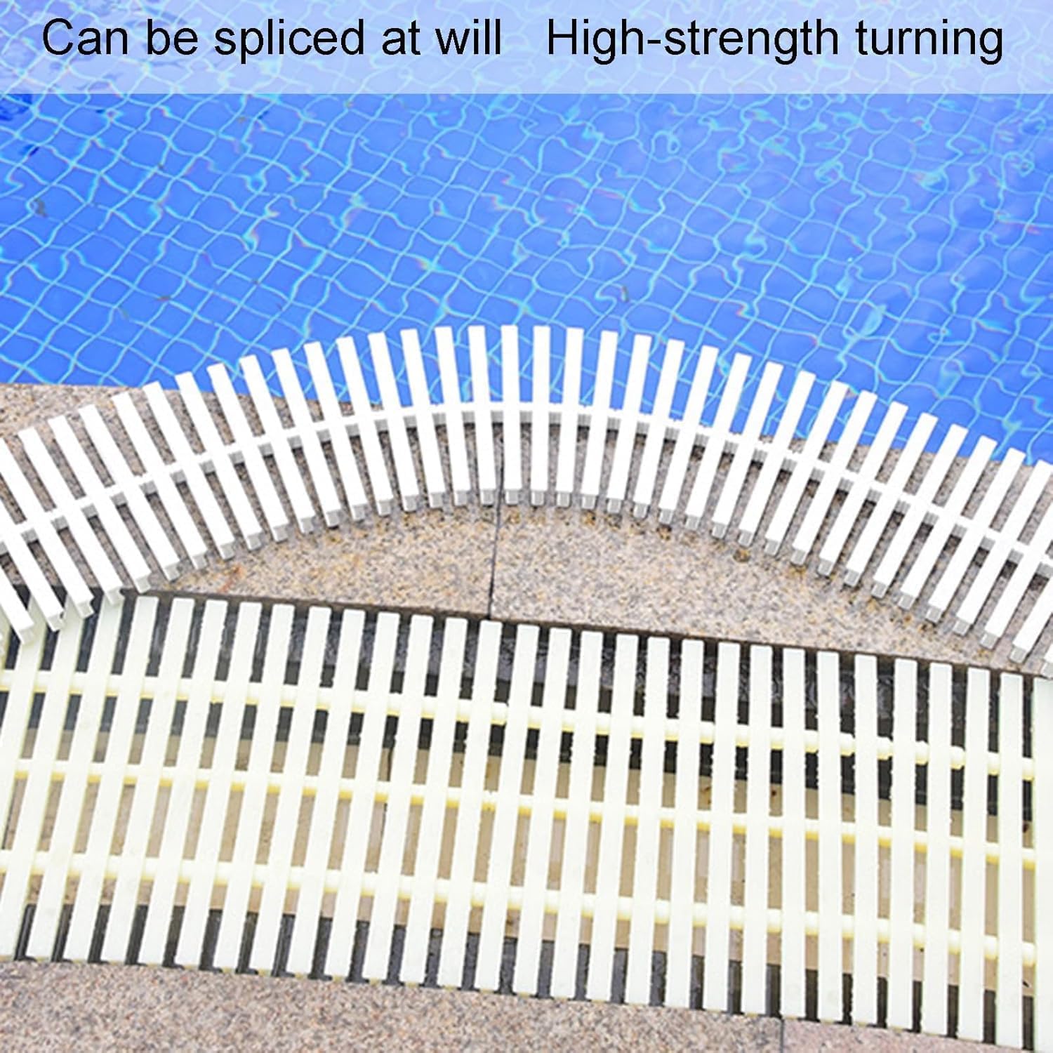 Durable PPS Plastic Swimming Pool Overflow Grille - Versatile Channel Grate for Driveways, Patios, Gutter Drains, and Pool Decks - Heavy-Duty Water Drainage Solution