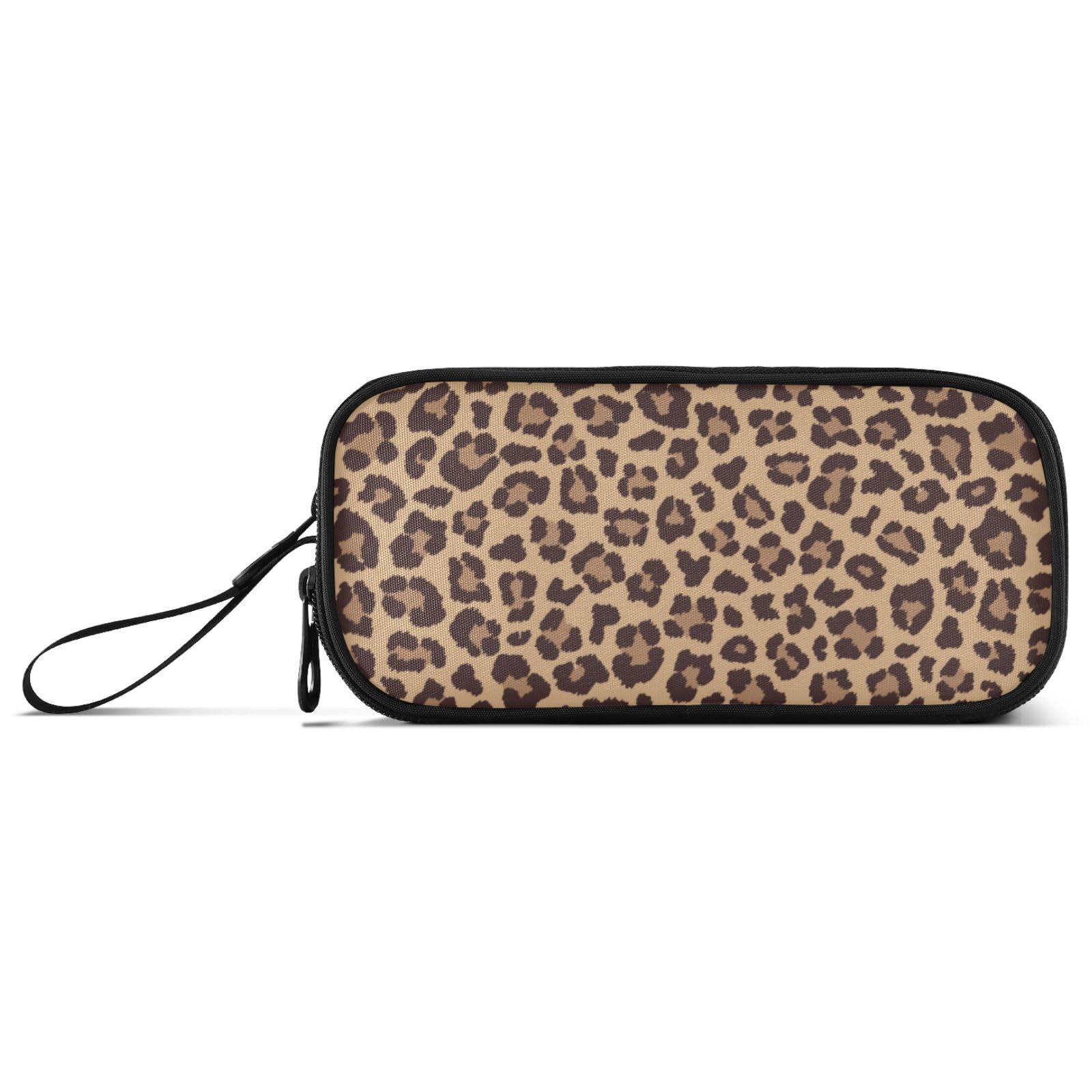 Large Pencil Case, Big Capacity Pencil Bag Pen Pouch Holder 3 Compartments, Leopard Beige Brown Texture School Office Supplies Stationery Makeup Bag Storage Organizer for Students Girls Boys Women โ image 1