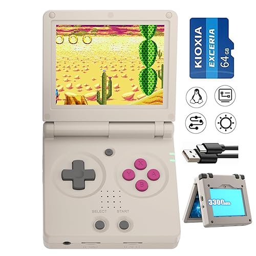 Miniatura 1 de RG35XXSP Flip Portable Retro Handheld Game Console,RG35XXSP 3.5 Inch IPS Screen Linux System with 64G TF Card Pre-Installed 5532 Games,Clamshell