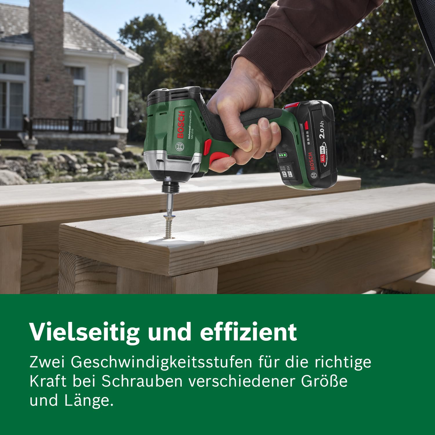 Bosch 18V System Akku-Drehschlagschrauber UniversalImpactDrive 18V-210 (Kraftvoller, kompakter Drehschlagschrauber für die Holzbearbeitung)