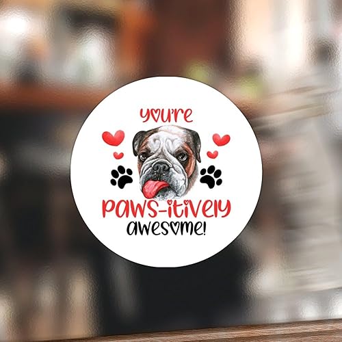 Miniatura 8 de Swavecat 50 calcomanías de perro de San Valentín con corazón rojo Chow Chow para sobre, calcomanías de San Valentín para niños, perros de feliz día