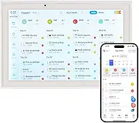 Calendário digital inteligente de 25,5 cm, agenda de refeições HD, tela sensível ao toque, agenda digital sem costura (sem bateria)