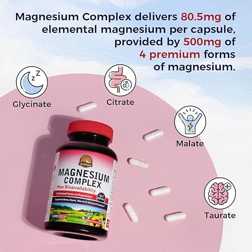 Miniatura 5 de Vitalitown Suplemento Complejo de Magnesio 500mg y Complejo de Vitamina C 1000mg