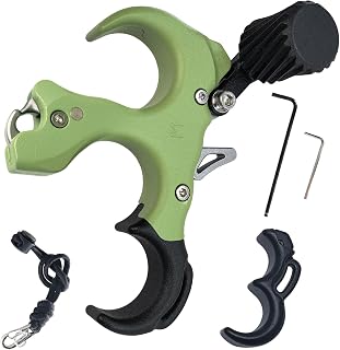 Thumb Release for Compound Bow,Copper Material Archery Release Aids,3 or 4 Finger Adjustable,Bow Trigger Release for Hunting,for Left and Right Handers.