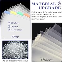 Vista 4 de Separadores de carpetas y protectores de hojas para carpeta de anillos de 2/3/4 – 3 juegos de 24 fundas de plástico A4 con 8 fundas para carpeta