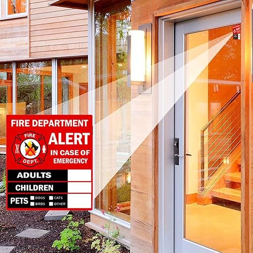 Miniatura 4 de Adhesivo para búsqueda de personas y mascotas con alerta de emergencia, adultos, niños y mascotas, 4 x 4.5 pulgadas, para departamento de bomberos y