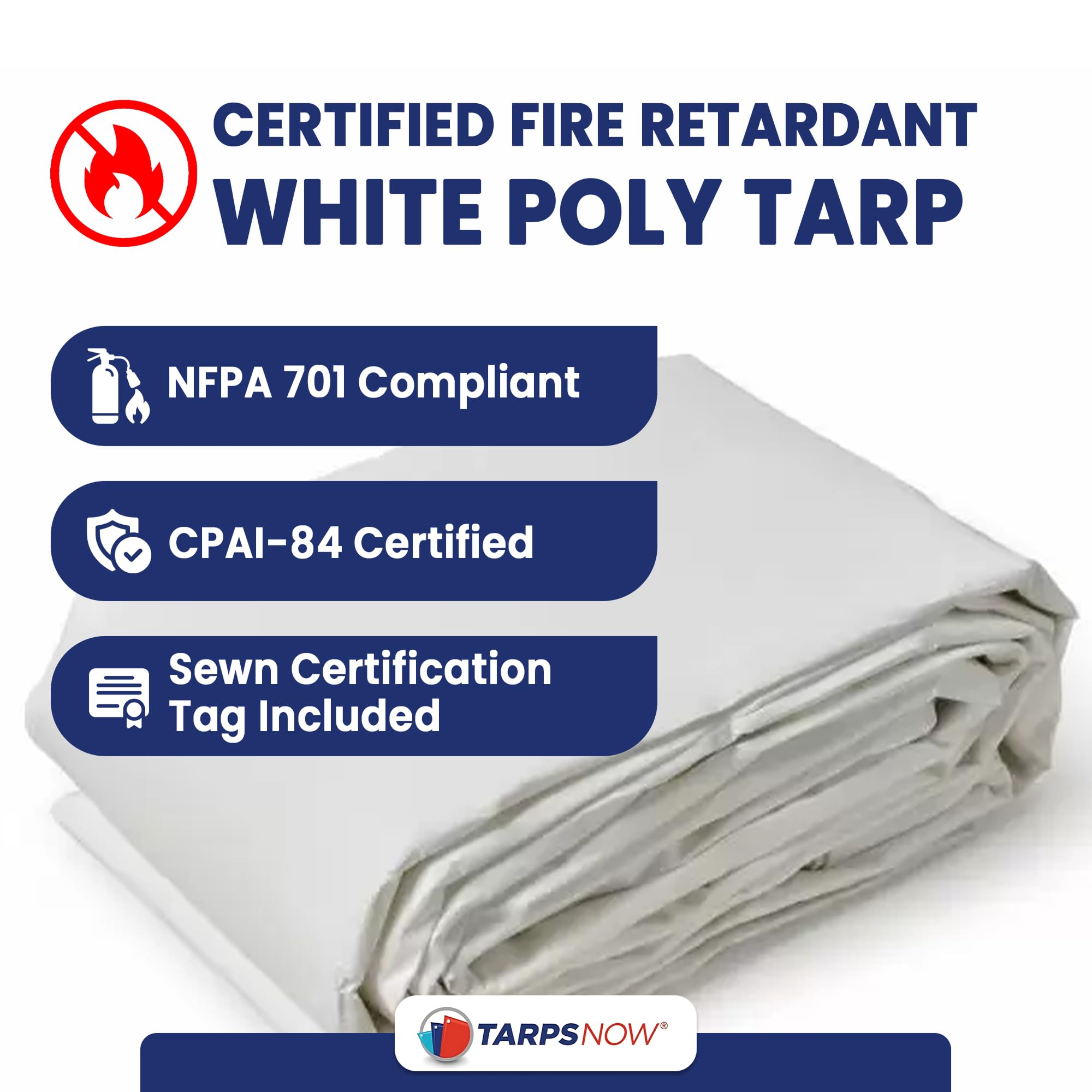 Heavy Duty 20' X 20' MIL Fire Retardant Canvas Tarp with Grommets