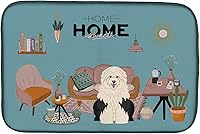 Vista 212 de Caroline's Treasures CK7824DDM - Tapete absorbente para secado de platos con diseño de bulldog inglés, rojo y blanco, para encimera de cocina, 14 x