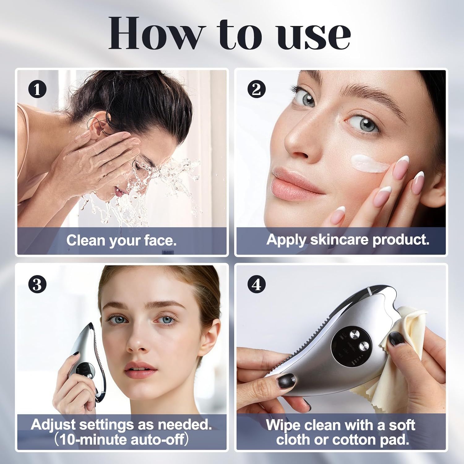 Electric Scraping Plate Gua Sha Massage Tool with Heat Vibration and Microcurrent for Face Neck Shoulder and Body - Image 5