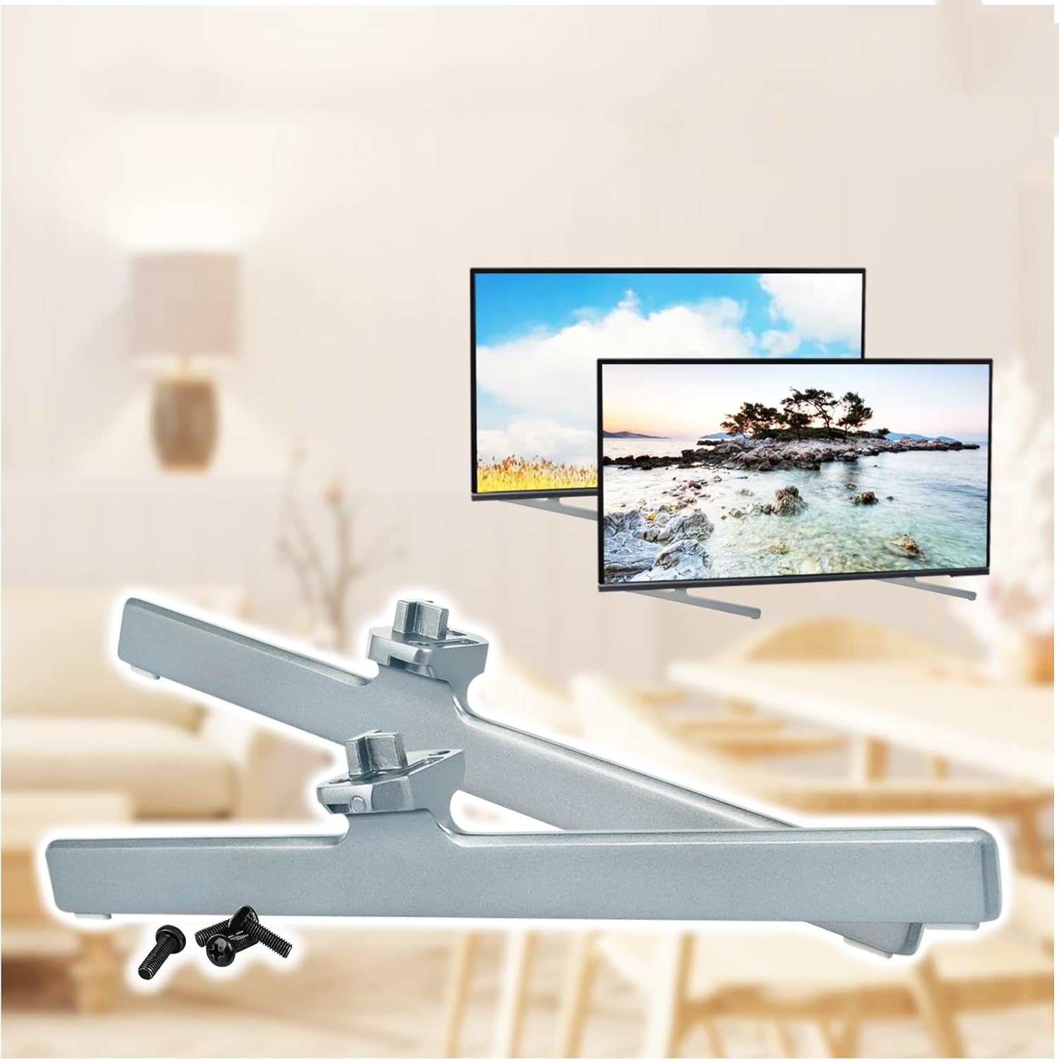 Replacement Base Stand for Hisense Smart TV 55U6H 65U6H, Non-Slip TV Legs for Hisense 55"" 65"" 4K UHD Smart Google TV 55U6H 65U6H, Table Top TV Stand for Hisense TV 55U6H 65U6H, Gray