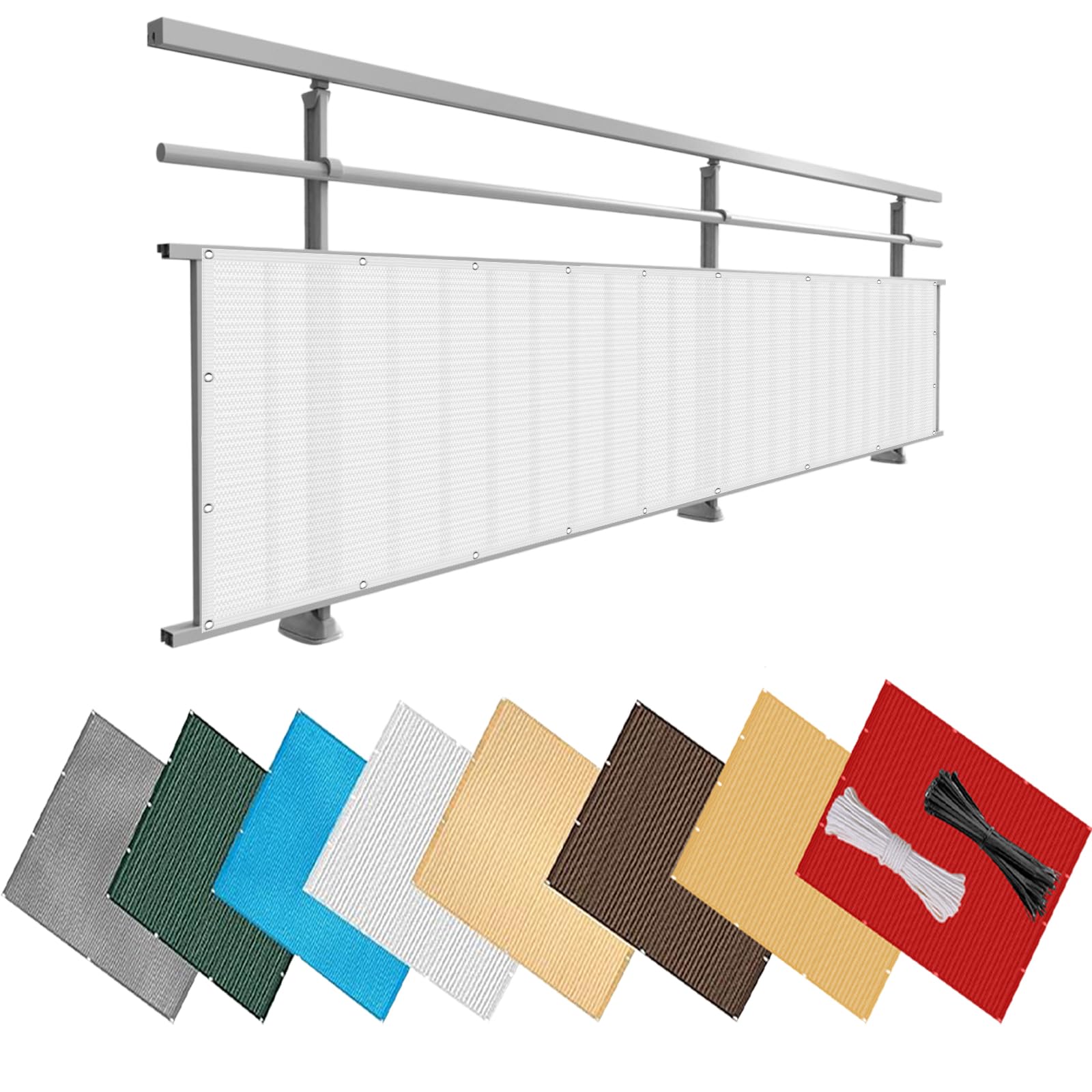 Cache balcon 130x750 protection UV vent cache vue exterieur