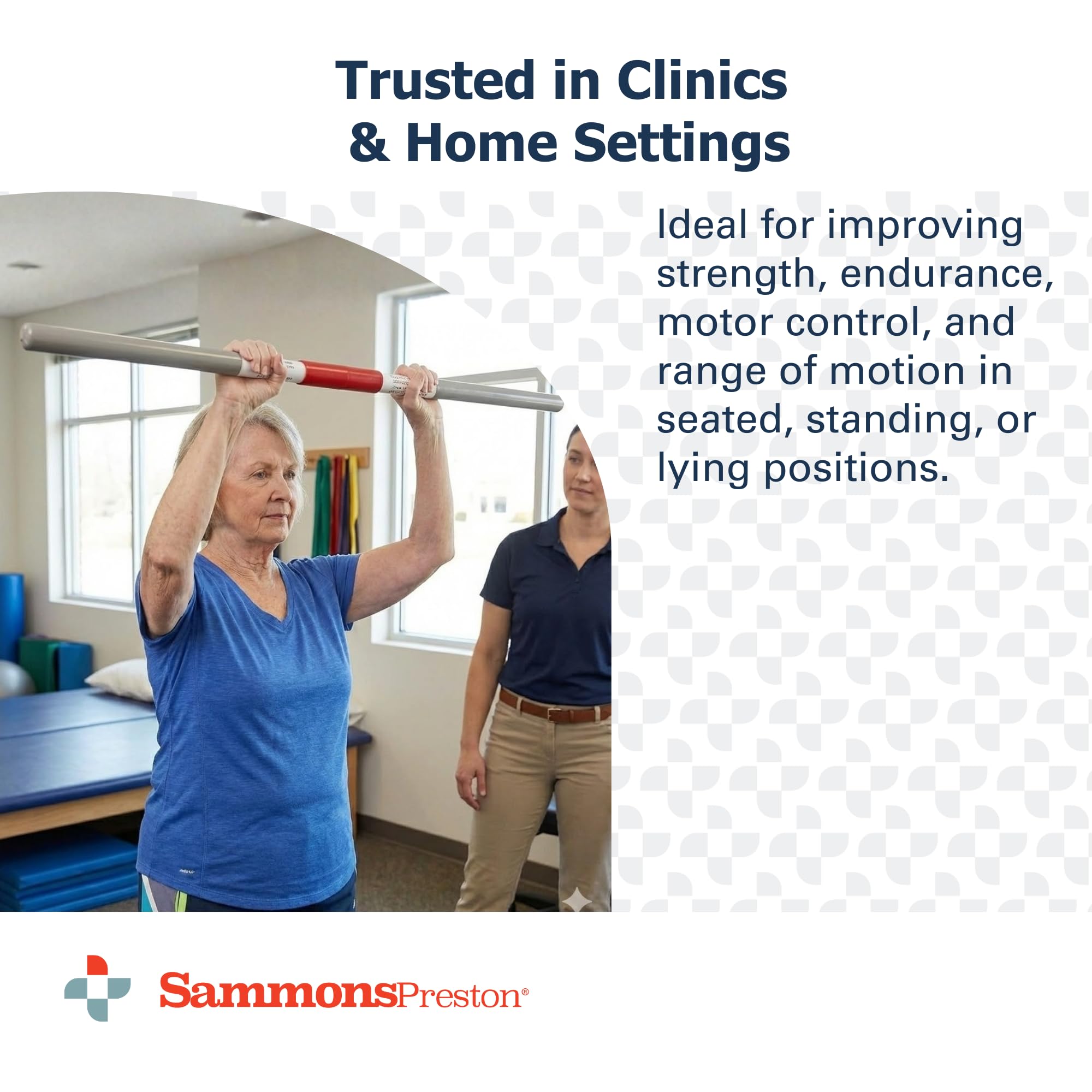 Sammons Preston Rehab Weight Bars, Therapy Rehabilitation and Exercise Equipment for Men, Women, Elderly, Color Coded Medical Recovery Aid for Patient Home and Clinical Use, 8 Pounds, Dark Red — Amazon image 4