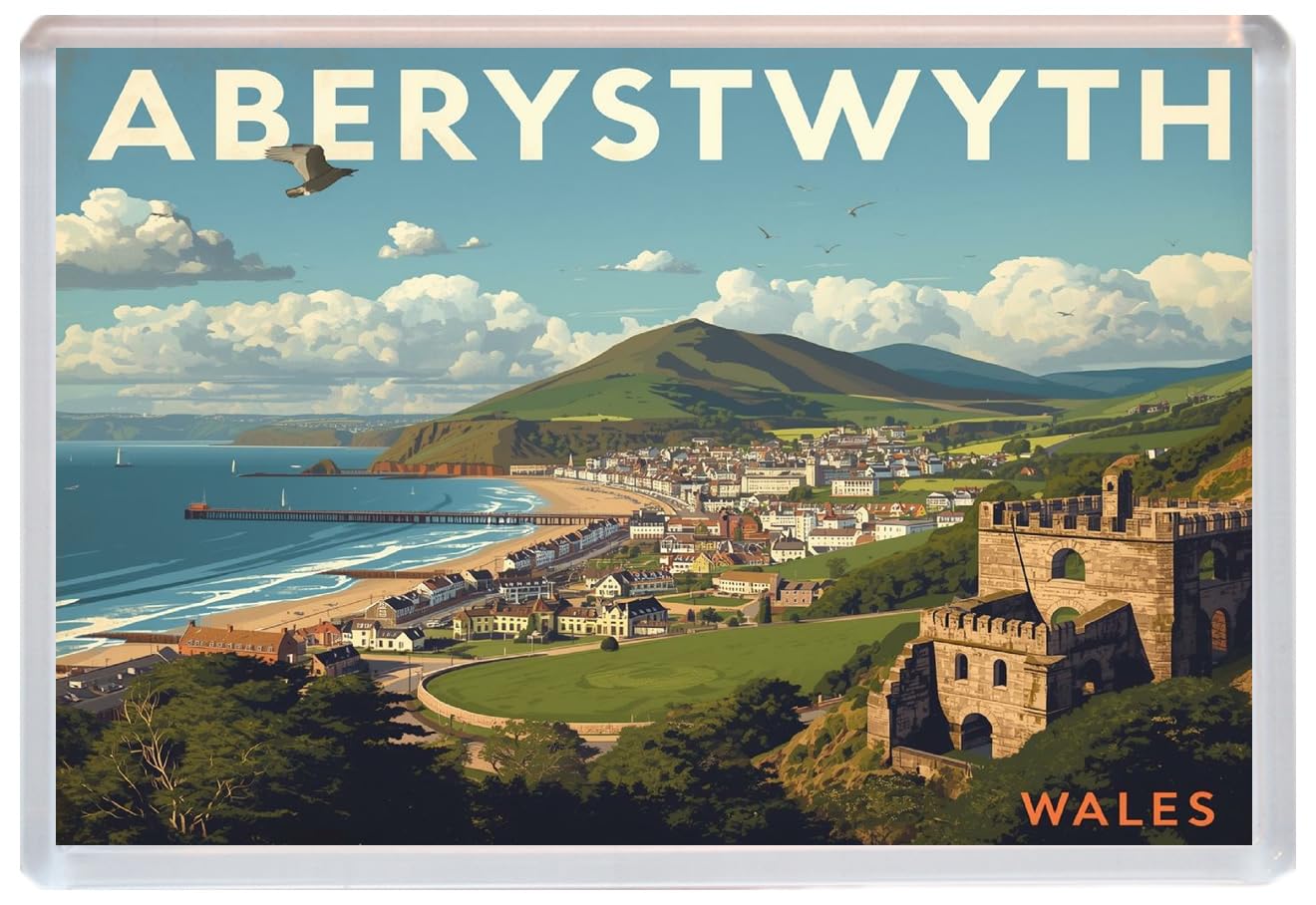 Baked Bean Store Multicolor Aberystwyth - Wales - Jumbo Artistic Fridge Magnet 96 X 67Mm Bbsfhm3246