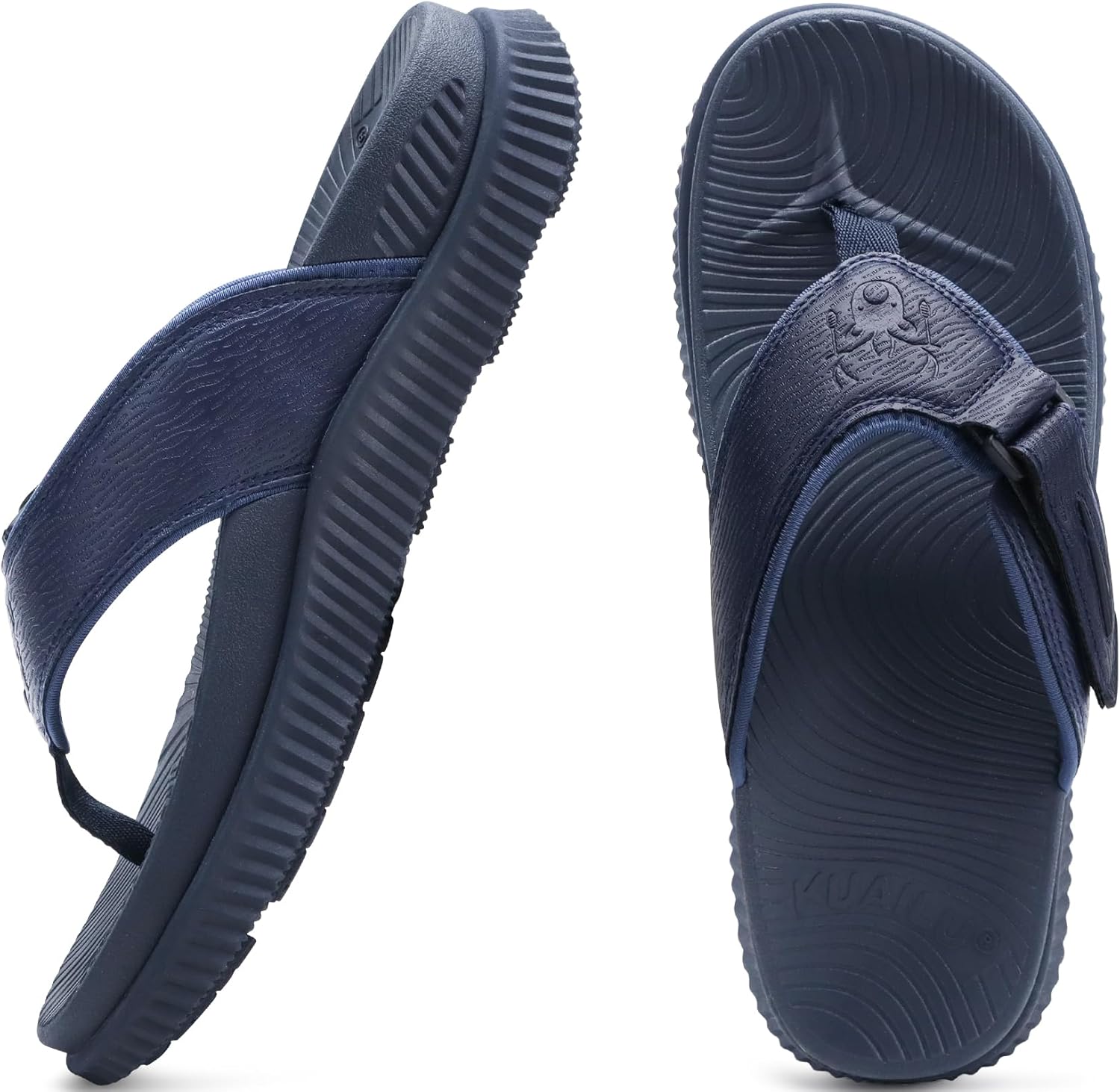 KuaiLu Mens Orthotic Flip Flops Men's Recovery Walking Sandals Adjustable Thick Athletic Cushion Sport Slides for Man, Water Resistant & Lightweight, Soft Comfort Fit & Arch Support - Image 9