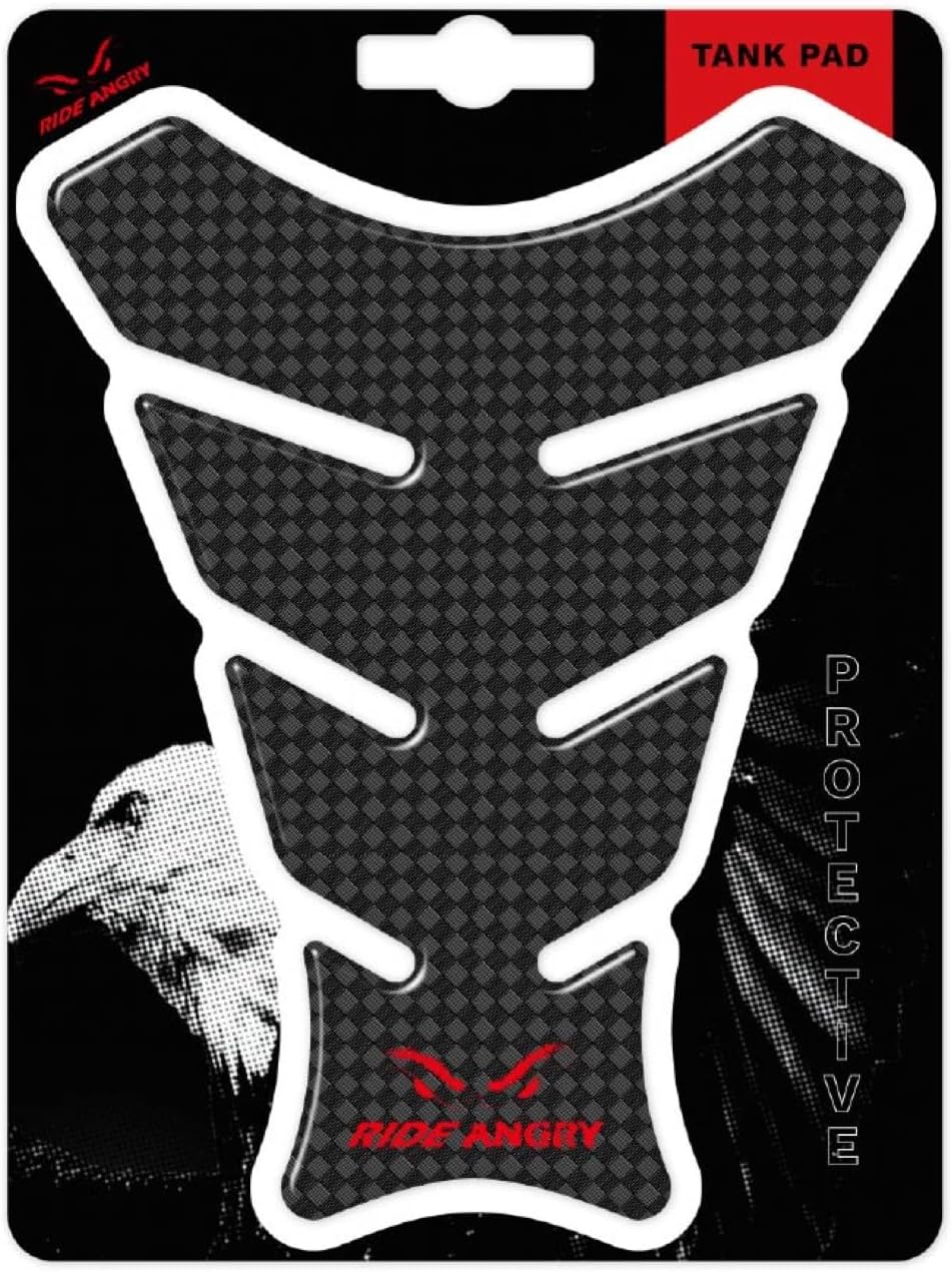 Ride Angry Premium Motorcycle Tank Pad (Carbon, Standard)