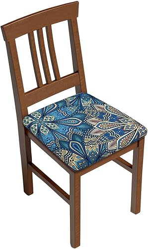 Juego de 2 fundas de cojín para sillas de comedor, estilo bohemio, extraíbles y lavables, reutilizables, para sillas de comedor, juego de 2 fundas