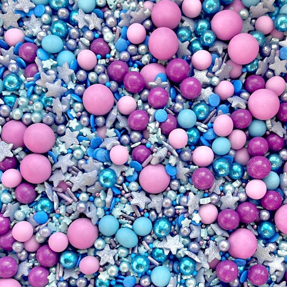 Birthday stitch sprinkles for cakes cupcake edible toppers sprinkle mix blend lilac blue purple stars silver pearls party decoration baking biscuits cake topper balls OHANA