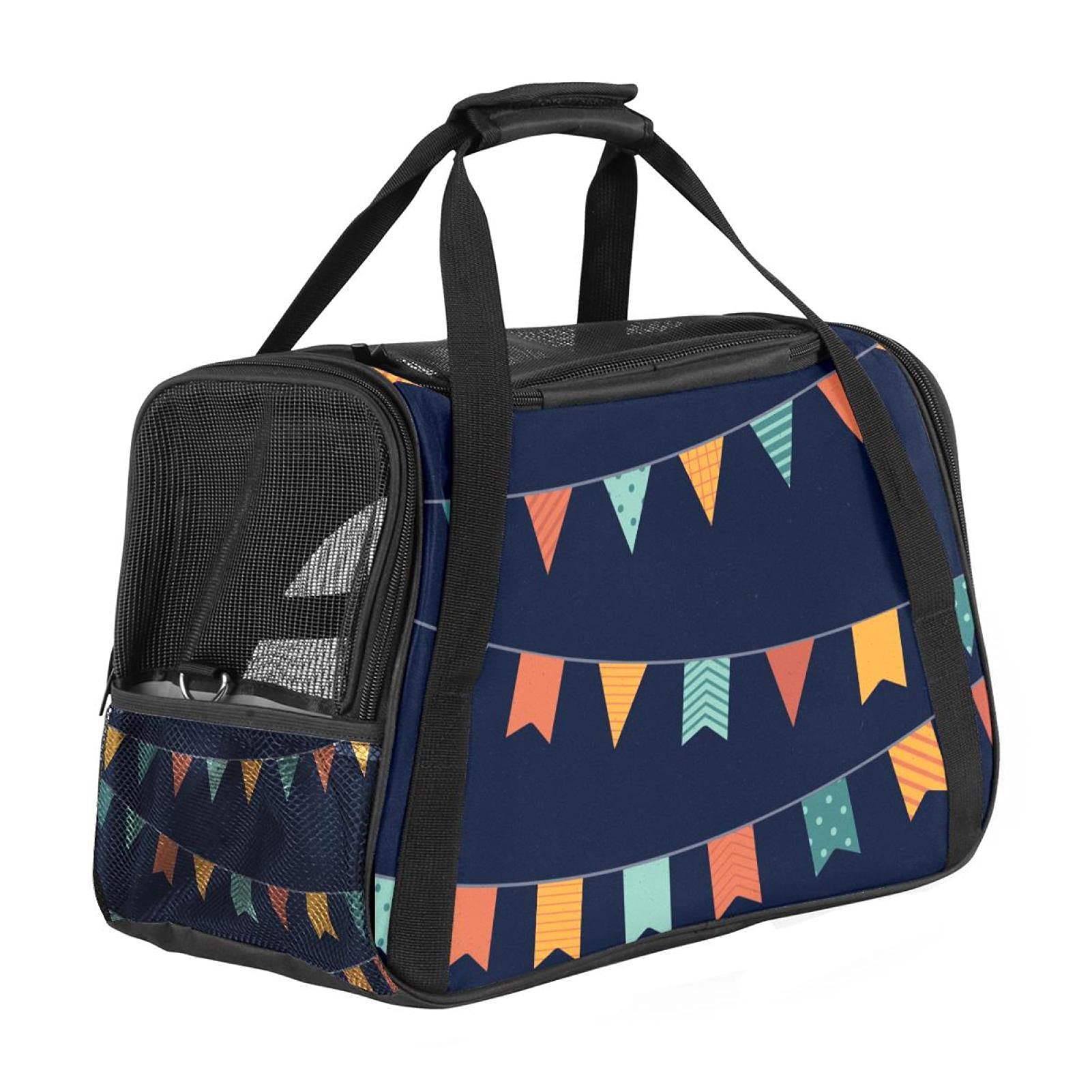 Sac de transport pour animal domestique avec motif drapeau de festival unique