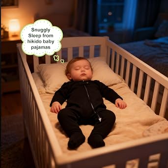 Hikido Baby Romper 100% Organic Cotton Pajamas One Piece Long Sleeve Zipper Footie Onesie for 0~12M Baby