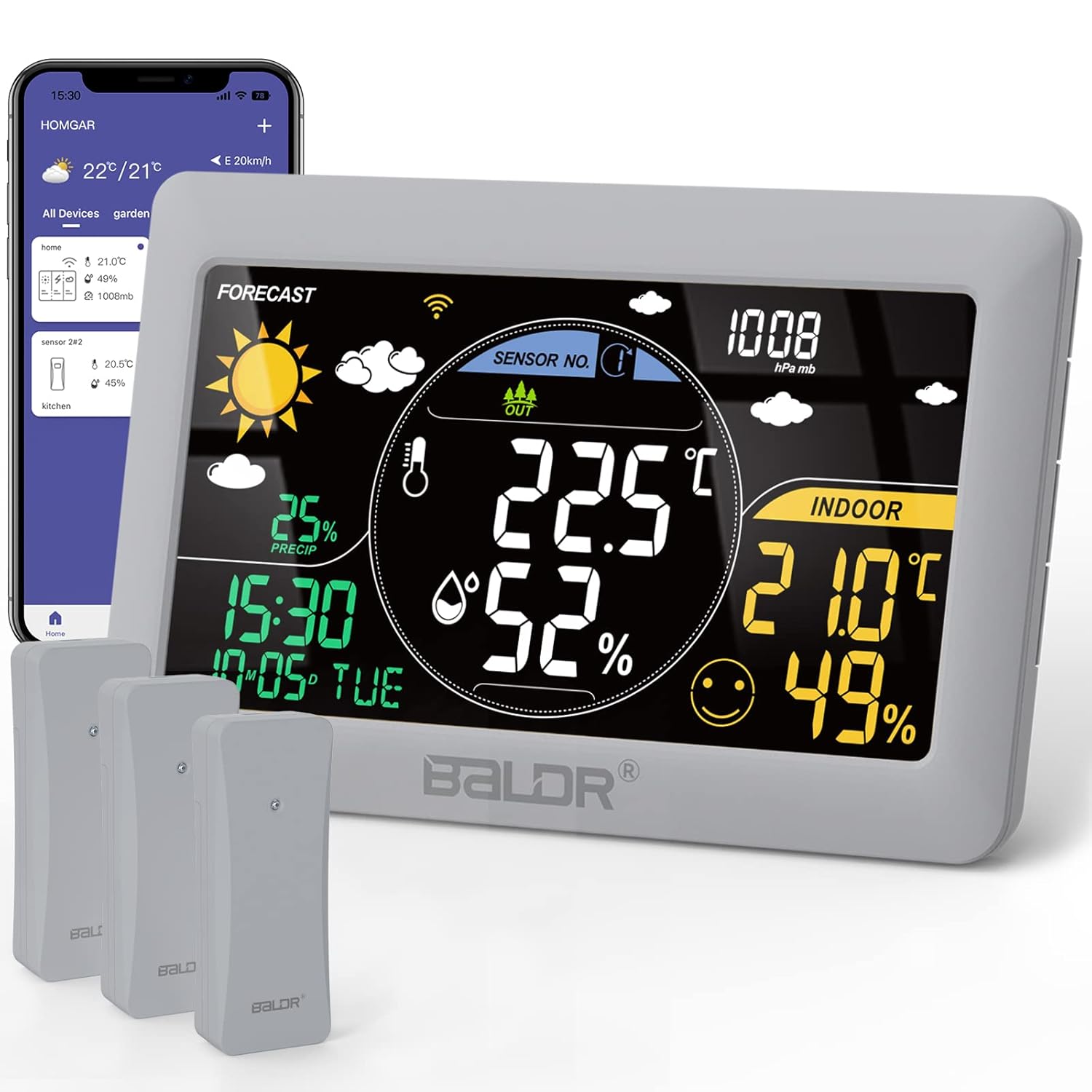 BALDR B0341 Hygrometer Innen, Digital Tragbares Thermometer Hygrometer