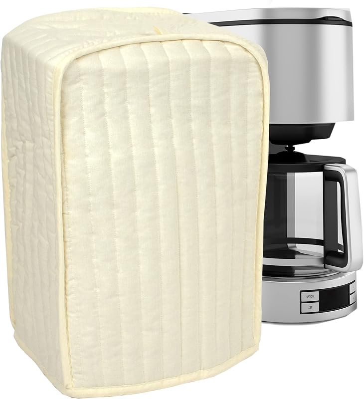 Ritz Premium Universal Coffee Maker Cover, 16" x 11.5" x 7.75", Durable, Long-Lasting, High-Quality, Lightweight Polyester And Cotton Blend, Natural