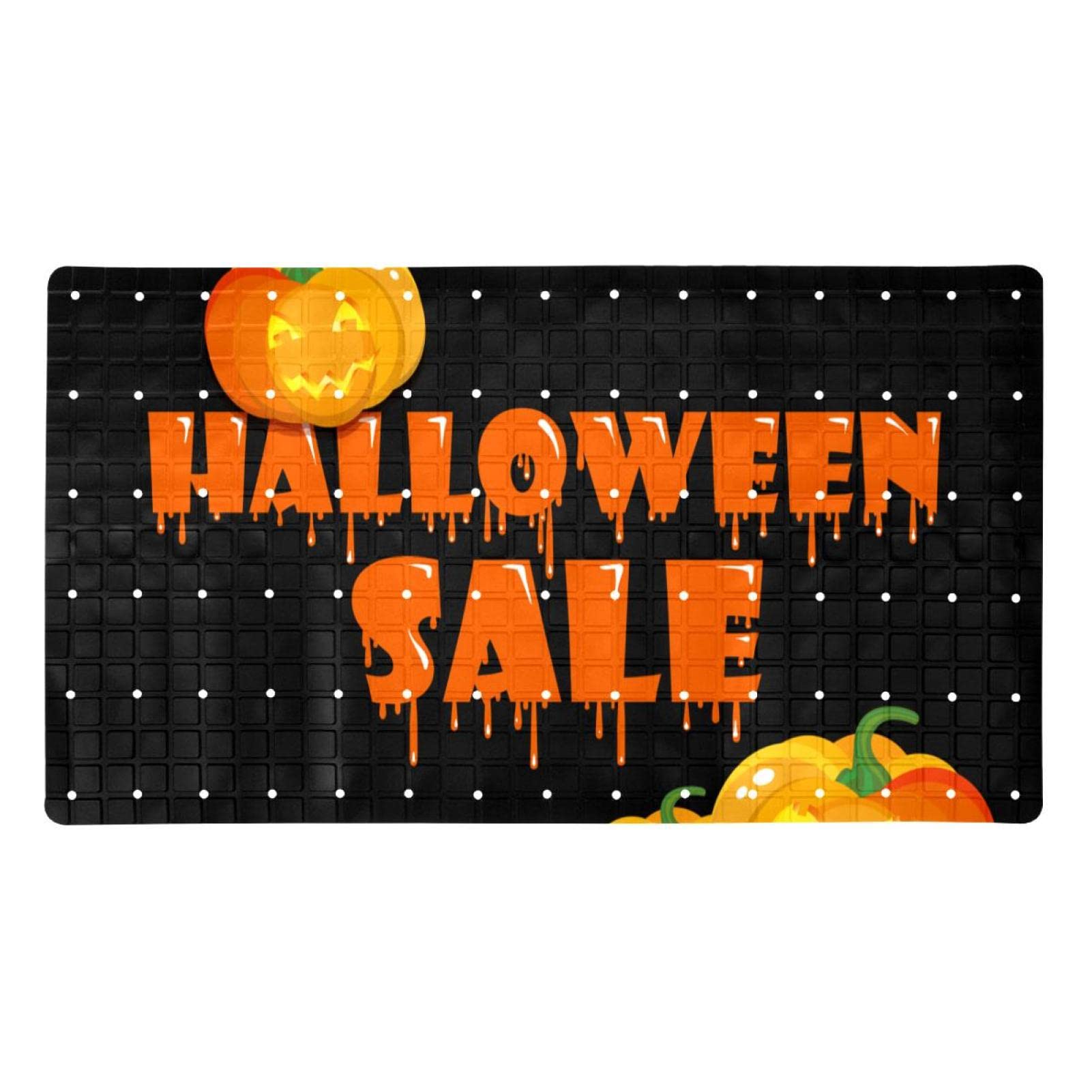 Tapis de bain antidérapant citrouilles d'Halloween pour douche enfant
